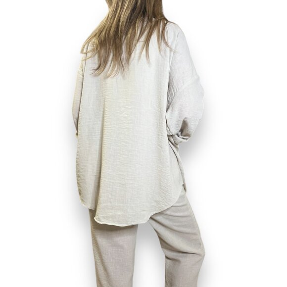 Chloe Linen Set in Ivory - Picture 3 of 3